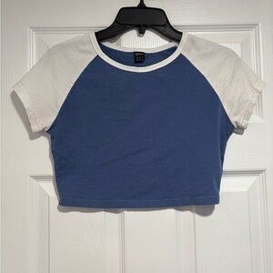Blue and White Women's crop Top